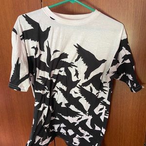 Black and White Blended Crow Shirt